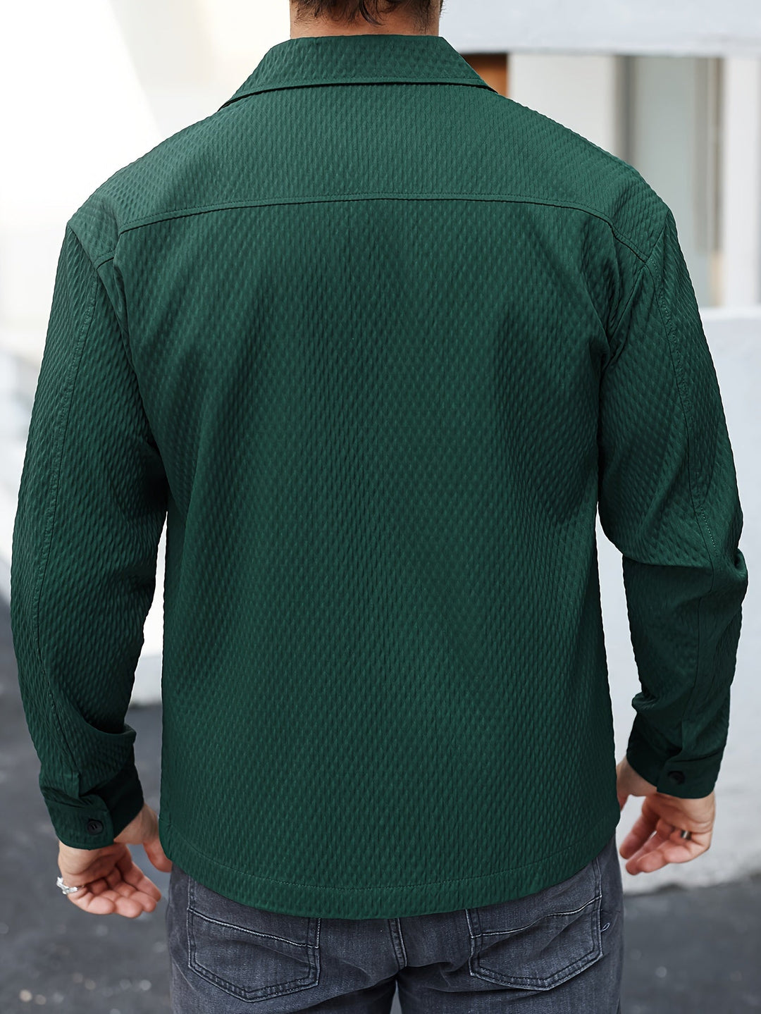 Structured Green Men's Shirt - Finn-S-Nora Luxe