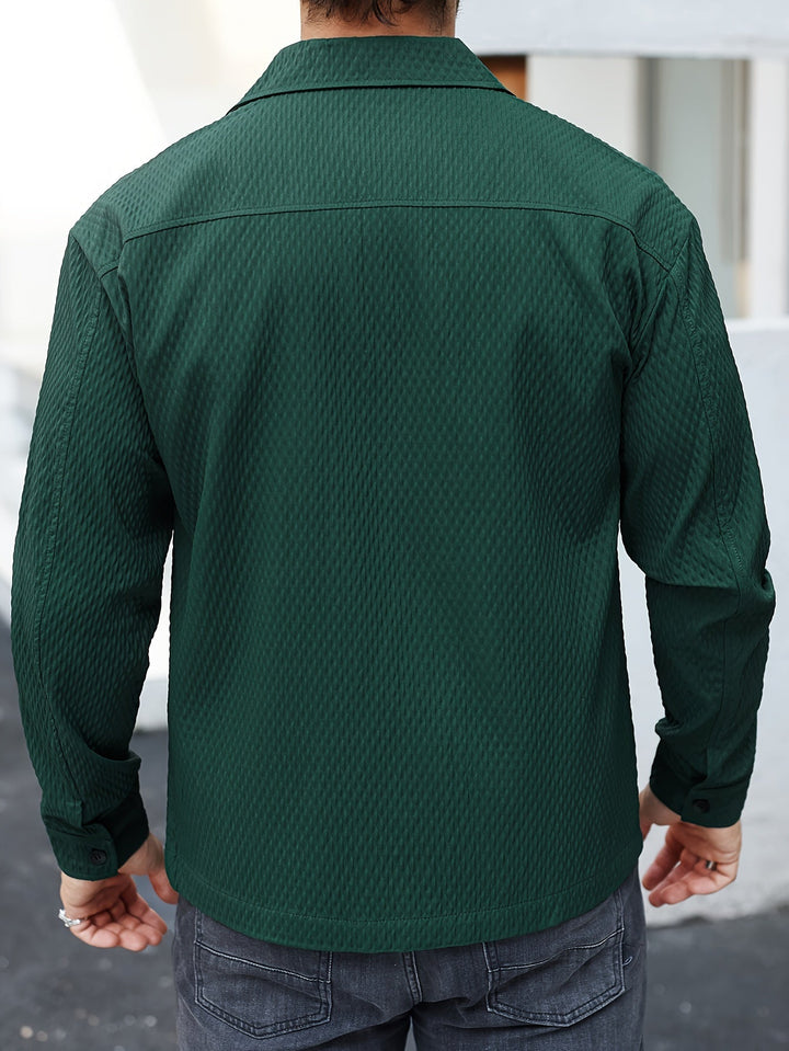 Structured Green Men's Shirt - Finn-S-Nora Luxe