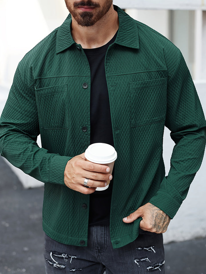 Structured Green Men's Shirt - Finn-S-Nora Luxe