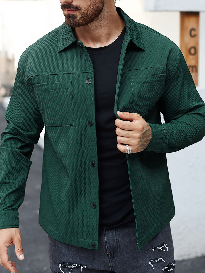 Structured Green Men's Shirt - Finn-S-Nora Luxe