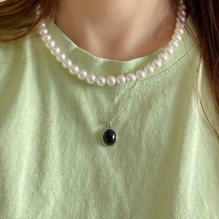 Stunning Black Opal Necklace-Nora Luxe