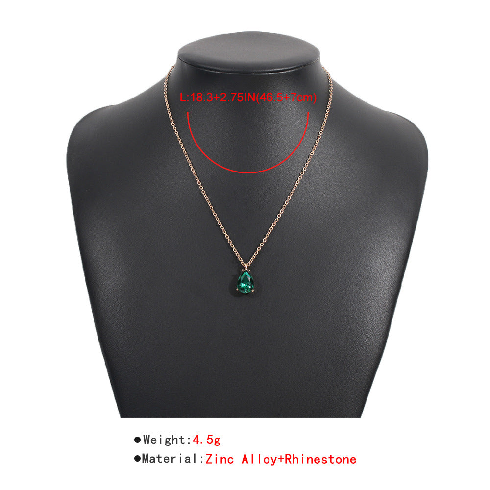 Stunning Emerald Drop Necklace-Nora Luxe