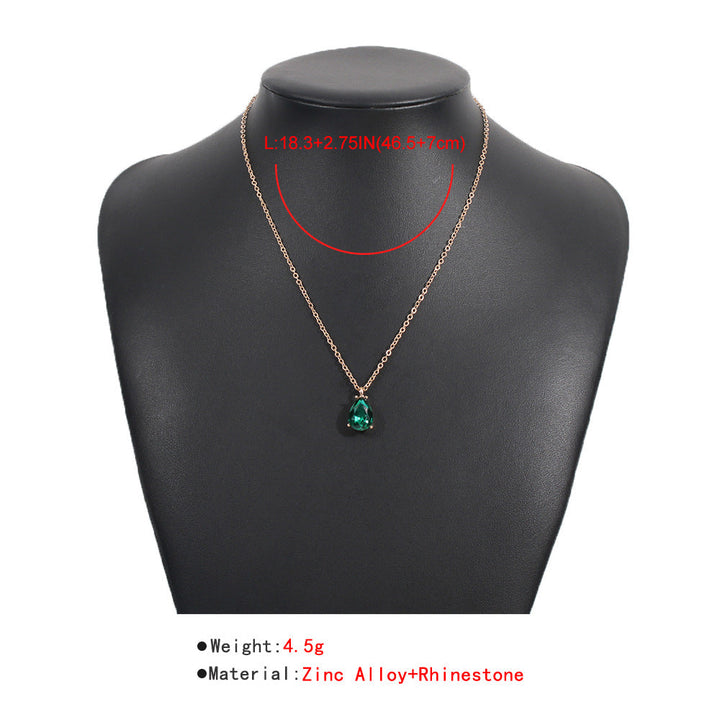 Stunning Emerald Drop Necklace-Nora Luxe