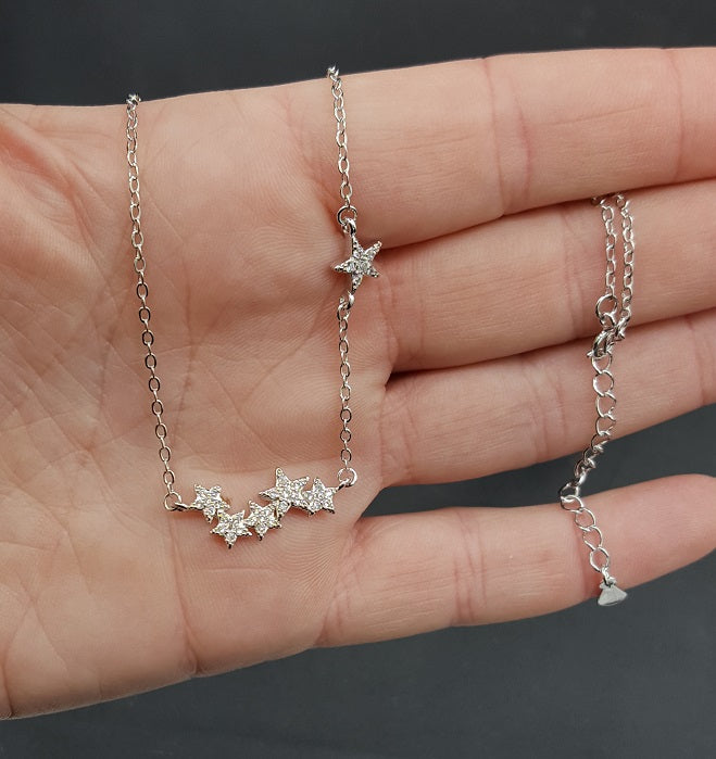 Stunning Silver Star Necklace-Nora Luxe