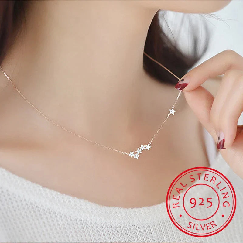Stunning Silver Star Necklace-Nora Luxe