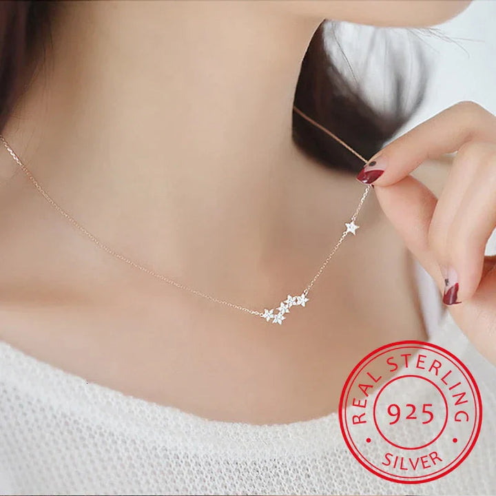 Stunning Silver Star Necklace-Nora Luxe