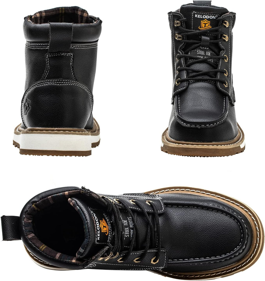 Sturdy Waterproof Work Boots for Men - Timothy-Black-6.5-Nora Luxe