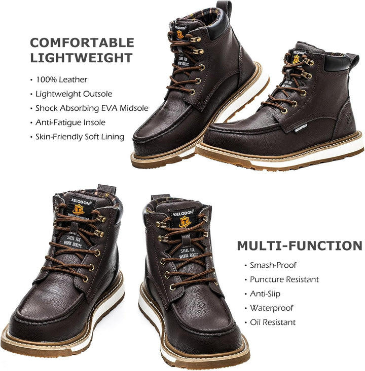 Sturdy Waterproof Work Boots for Men - Timothy-Black-6.5-Nora Luxe