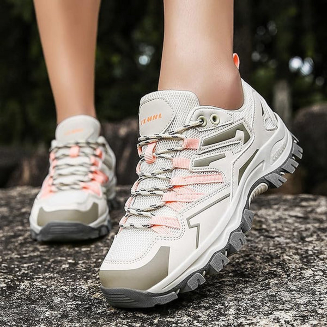 Sturdy Women's Walking Shoe - TerraTrail-Pink grey-6.5-Nora Luxe