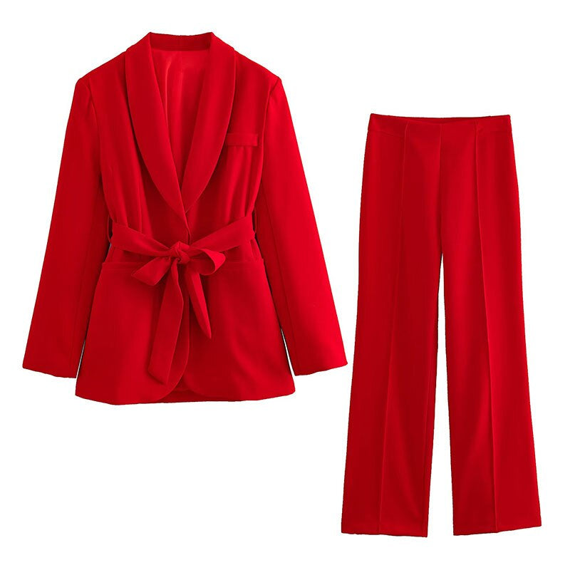 Stylish 2-Piece Women's Suit - Lena-Red-XS-Nora Luxe
