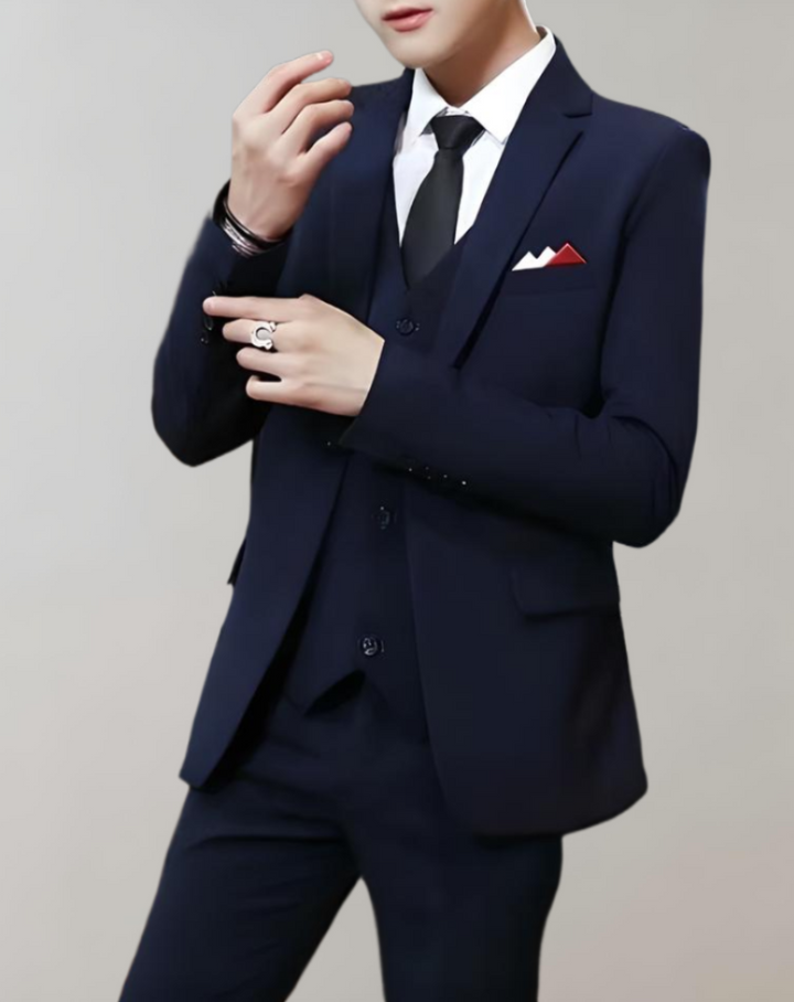 Stylish 3-Piece Men's Suit - Tobias-Black-S-Nora Luxe