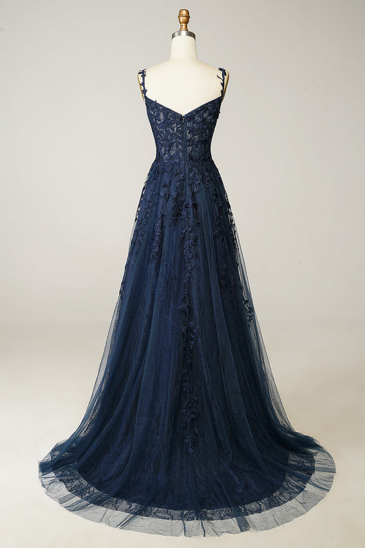 Stylish A-Line Ball Gown - Sophie-Dark blue-0-Nora Luxe