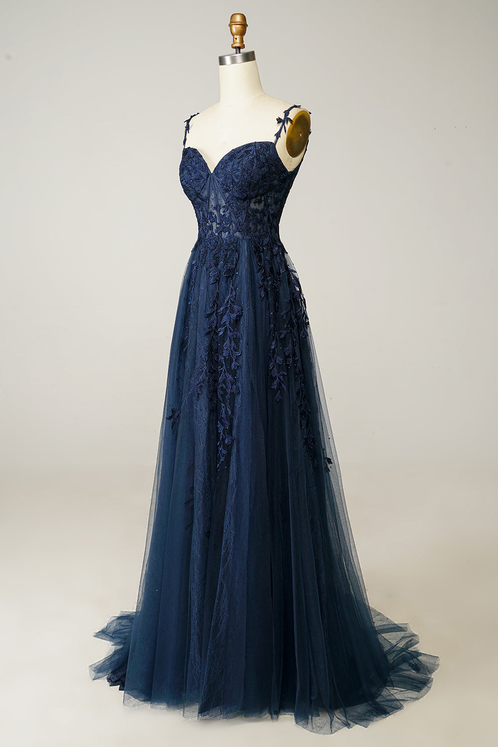 Stylish A-Line Ball Gown - Sophie-Dark blue-0-Nora Luxe