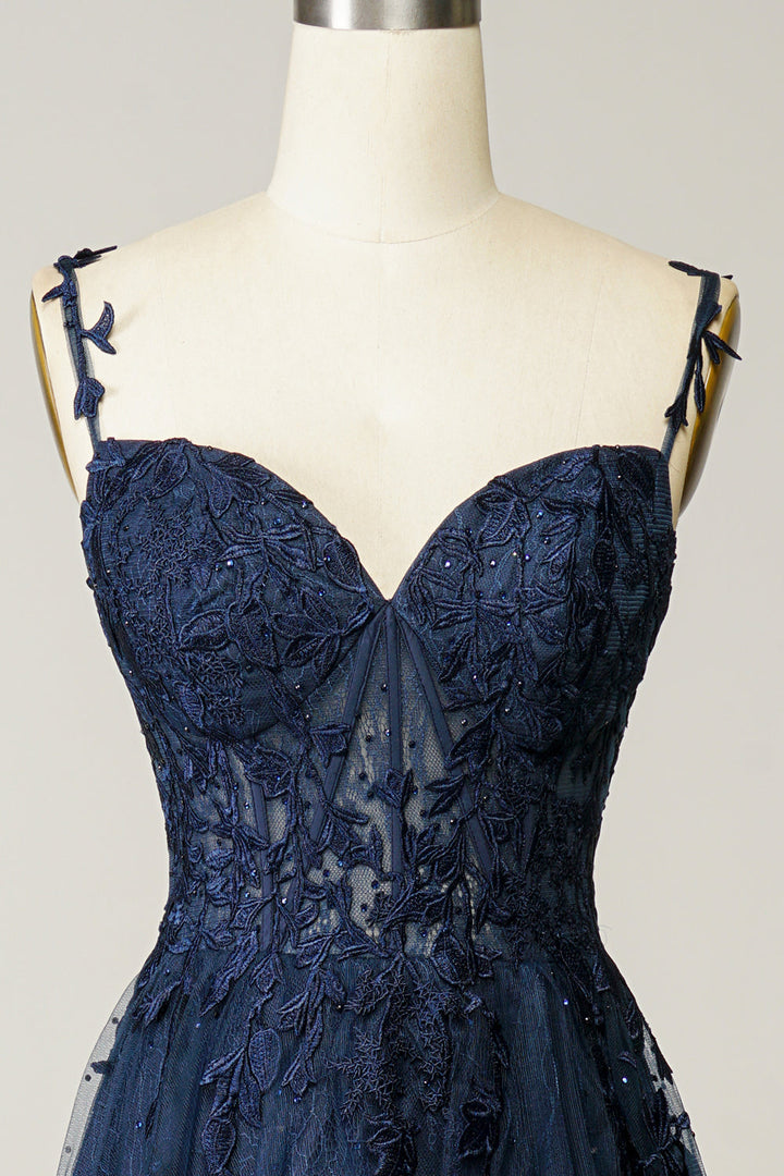 Stylish A-Line Ball Gown - Sophie-Dark blue-0-Nora Luxe