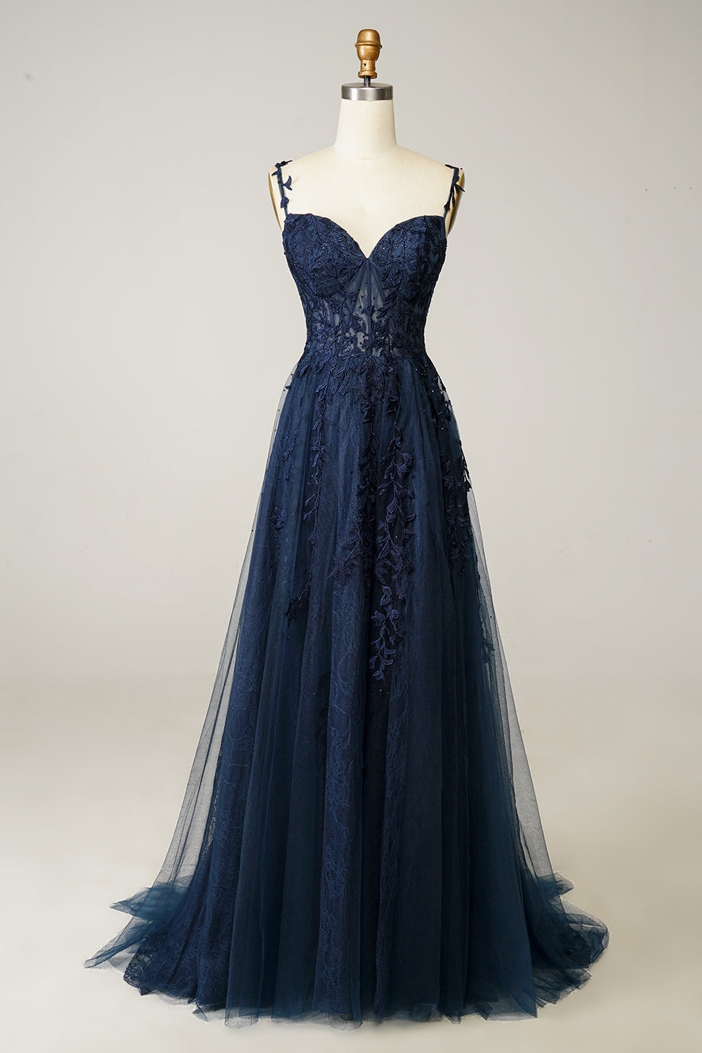 Stylish A-Line Ball Gown - Sophie-Dark blue-0-Nora Luxe