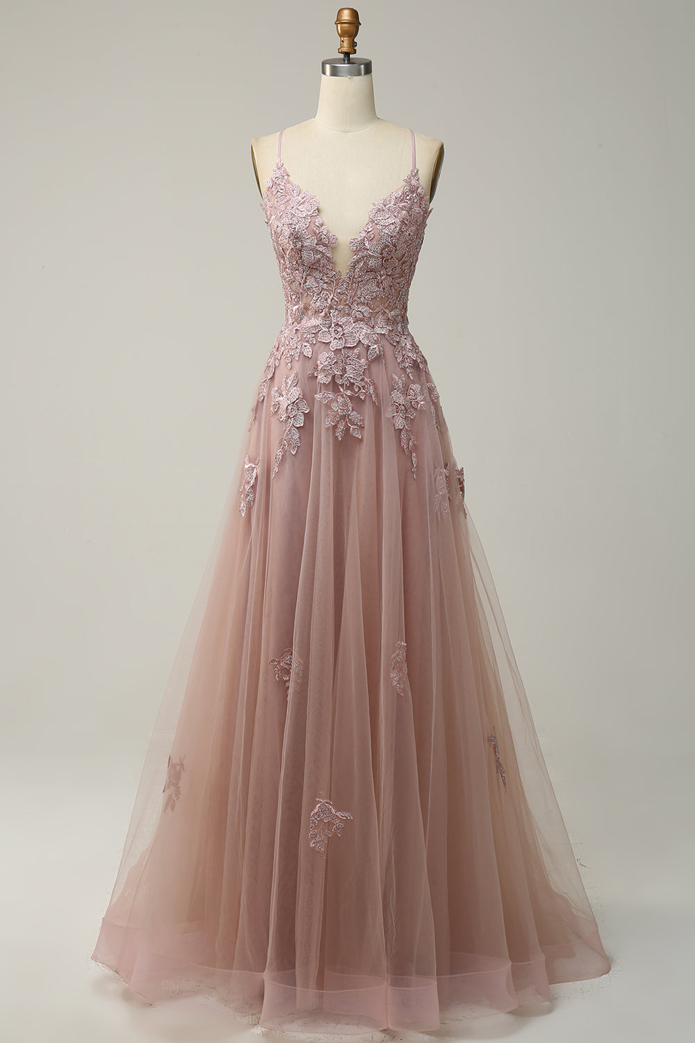 Stylish A-Line Evening Dress - Emilia-Blush Pink-0-Nora Luxe