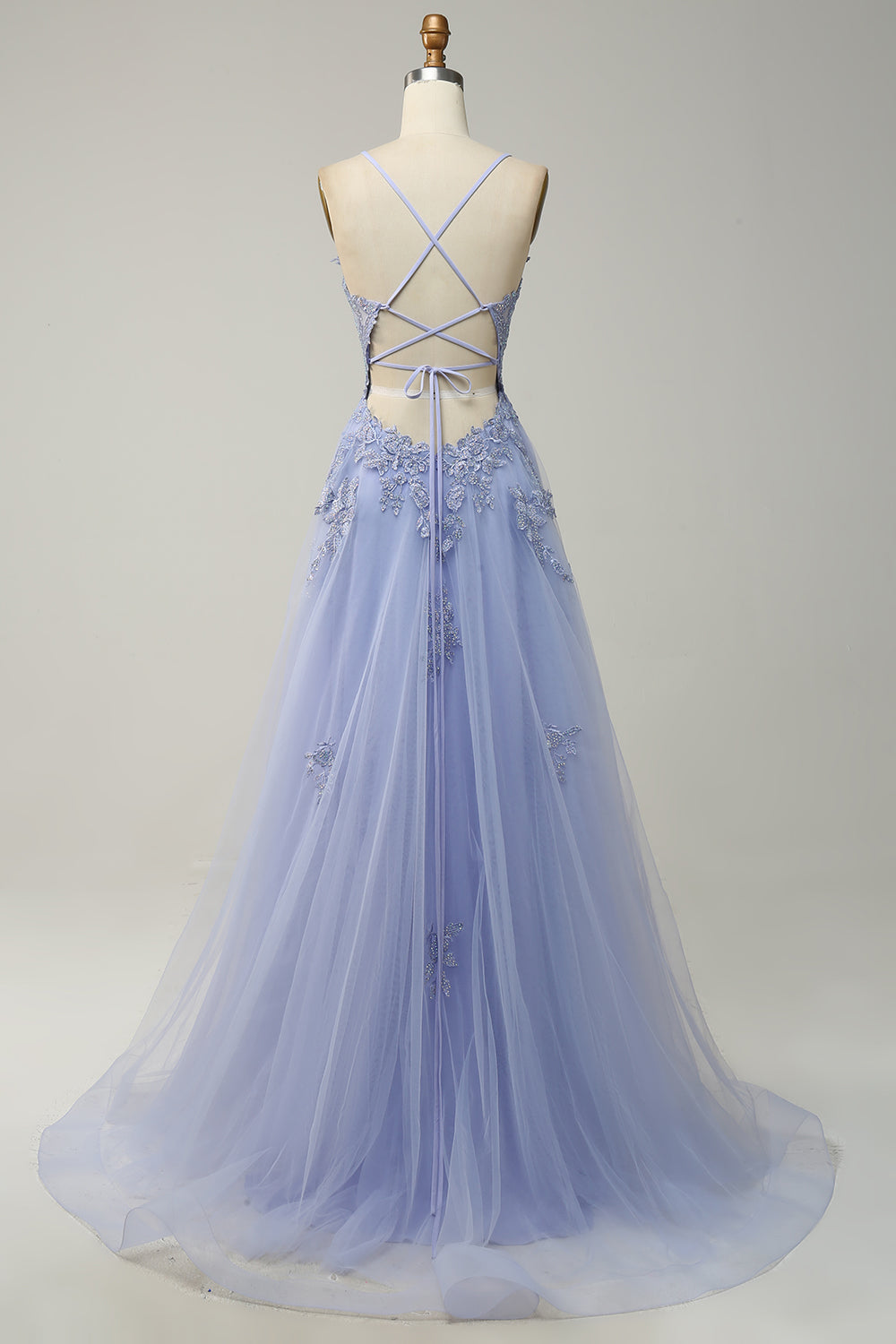 Stylish A-Line Evening Dress - Emilia-Grey-blue-0-Nora Luxe