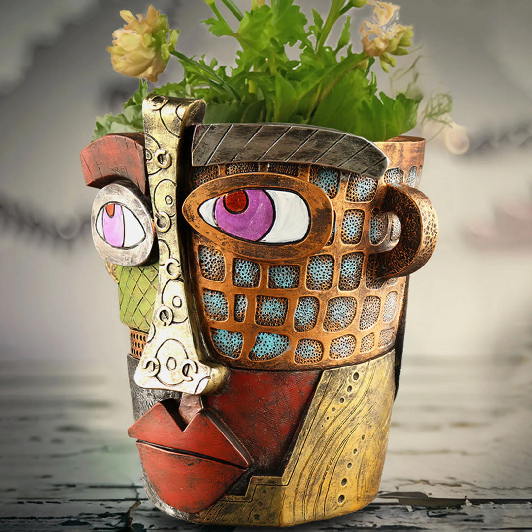 Stylish Abstract Art Plant Pot Ornaments - RetroVisage-Normal-Nora Luxe