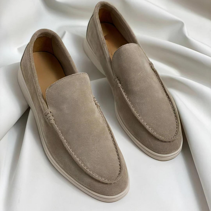 Stylish and Comfortable Leather Loafers - Luxor-Khaki-6.0-Nora Luxe