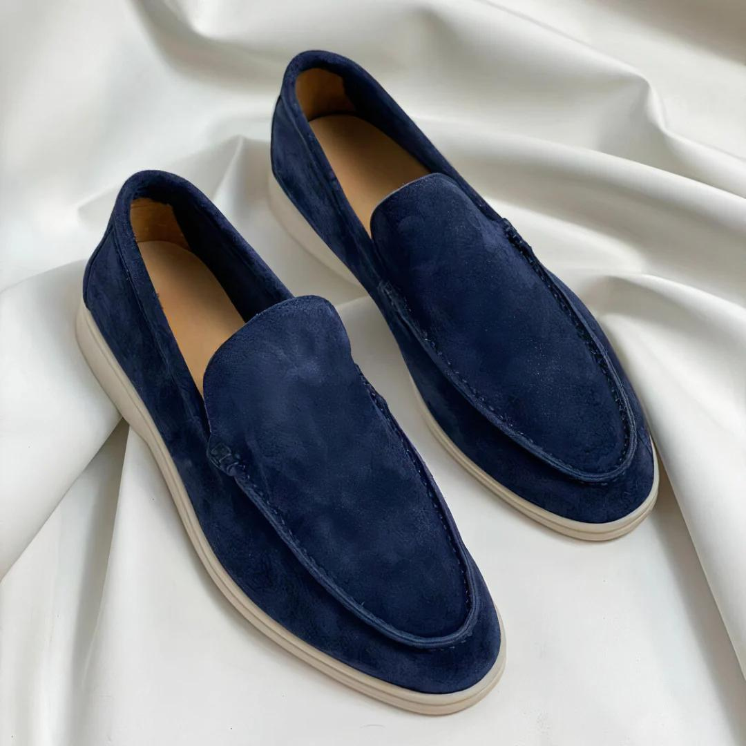 Stylish and Comfortable Leather Loafers - Luxor-Marine Blue-6.0-Nora Luxe