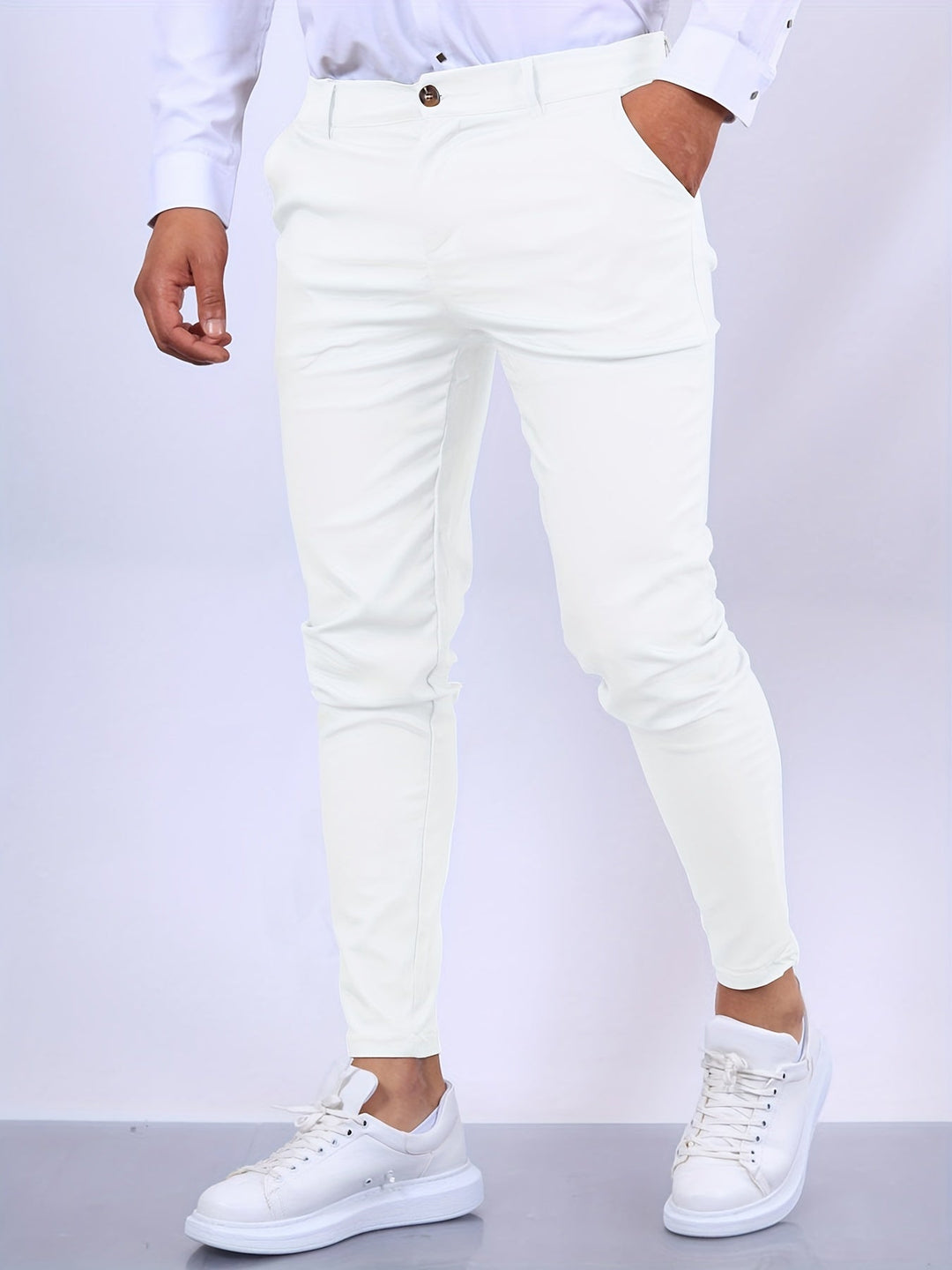 Stylish and Comfortable Men's Chino - Noah-White-S-Nora Luxe