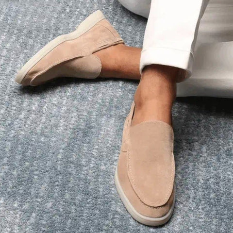 Stylish and Comfortable Suede Loafers for Men - Milo-Khaki-6-Nora Luxe