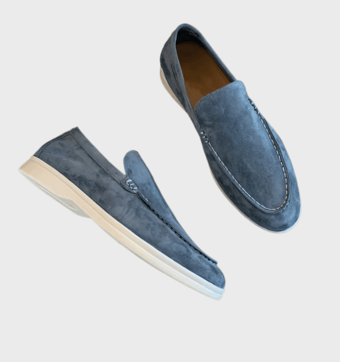 Stylish and Comfortable Suede Loafers for Men - Milo-Light blue-6-Nora Luxe