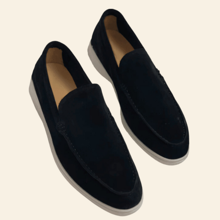 Stylish and Comfortable Suede Loafers - Mason-Black-6.0-Nora Luxe