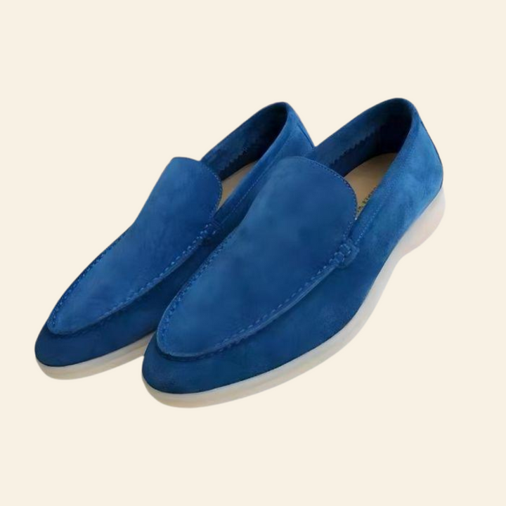Stylish and Comfortable Suede Loafers - Mason-Blue-6.0-Nora Luxe