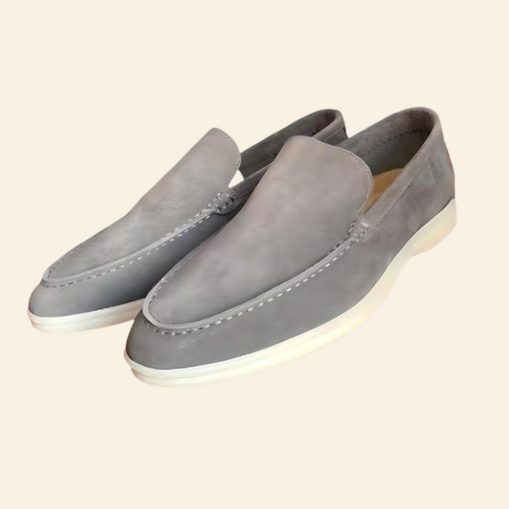 Stylish and Comfortable Suede Loafers - Mason-Gray-6.0-Nora Luxe