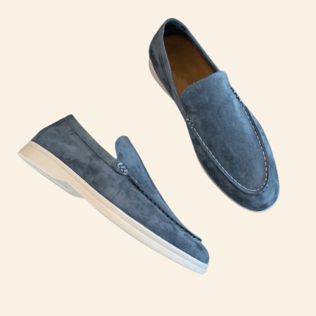 Stylish and Comfortable Suede Loafers - Mason-Light blue-6.0-Nora Luxe