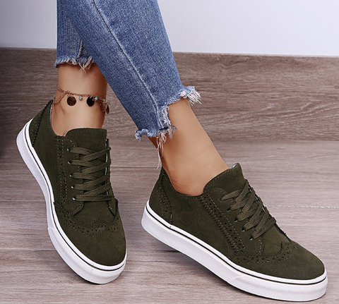 Stylish and Comfortable Women's Sneakers - LunaWalk-Green-3.5-Nora Luxe