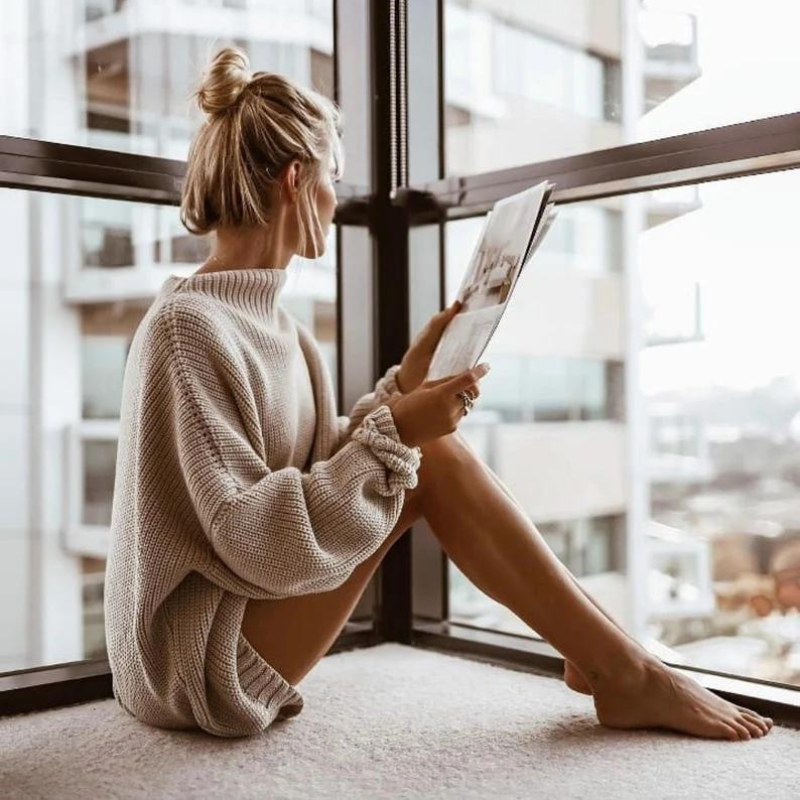 Stylish and Comfortable Women's Sweater - Lilac-Khaki-S-Nora Luxe