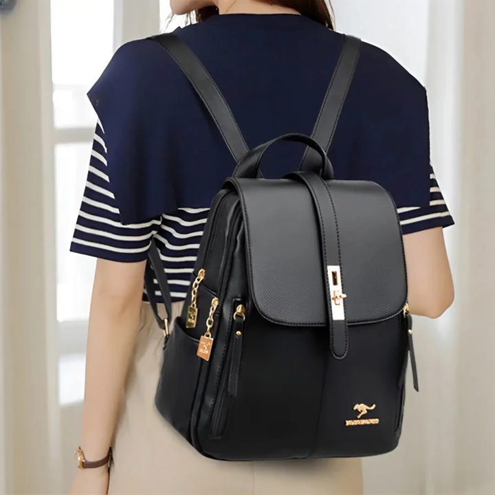 Stylish and High-Quality Ladies' Backpack - LuxeMate-Black-Nora Luxe