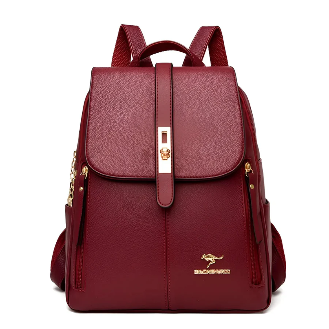 Stylish and High-Quality Ladies' Backpack - LuxeMate-Burgundy Red-Nora Luxe