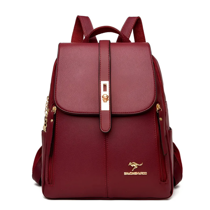 Stylish and High-Quality Ladies' Backpack - LuxeMate-Burgundy Red-Nora Luxe