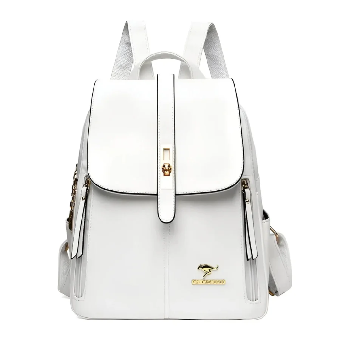 Stylish and High-Quality Ladies' Backpack - LuxeMate-White-Nora Luxe