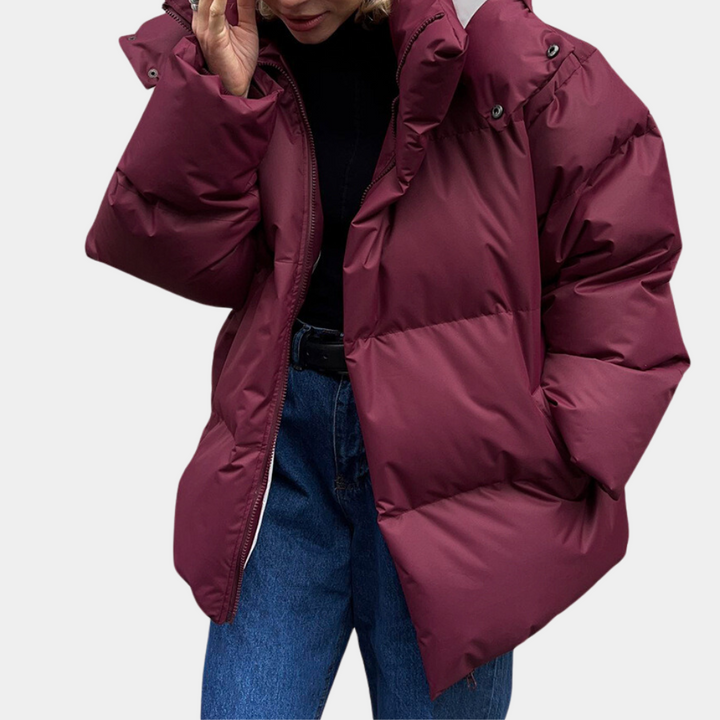Stylish and Weatherproof Ladies Jacket - Windbreaker-Wine red-XS-Nora Luxe
