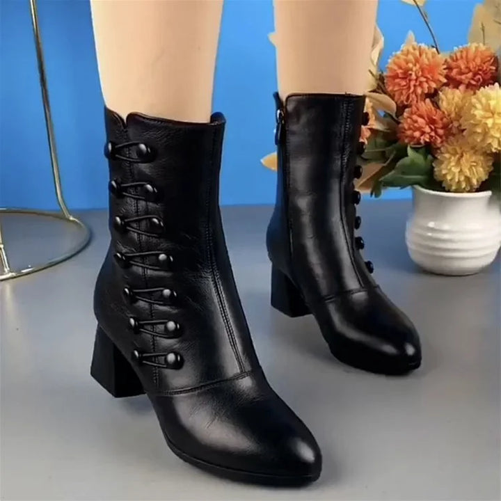 Stylish Ankle Boots with Heels - Isabella-Black-2.5-Nora Luxe