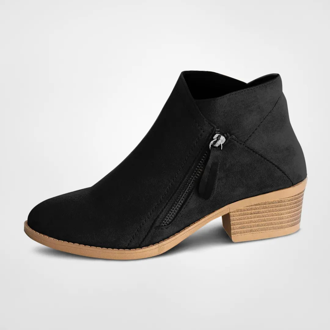 Stylish Ankle Boots with Zipper - ModiStep-Black-2.0-Nora Luxe