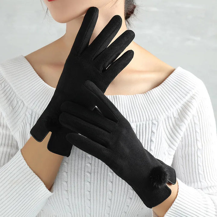 Stylish Autumn and Winter Gloves for Women - Amelia-Black 2-Nora Luxe