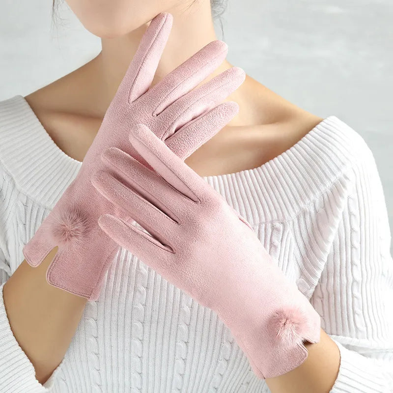 Stylish Autumn and Winter Gloves for Women - Amelia-Pink-Nora Luxe