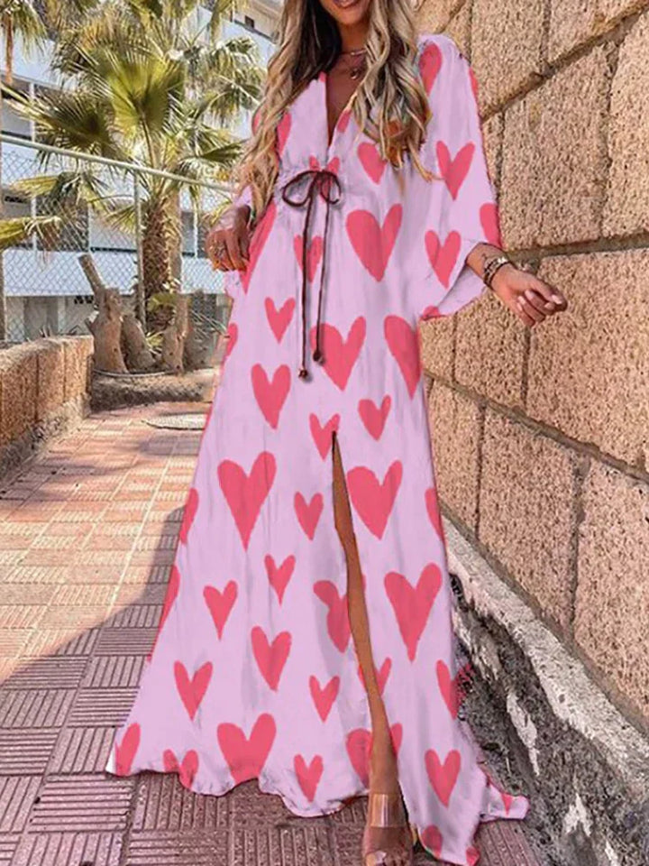 Stylish Beach Dress with Print - Zamara-Pink-S-Nora Luxe