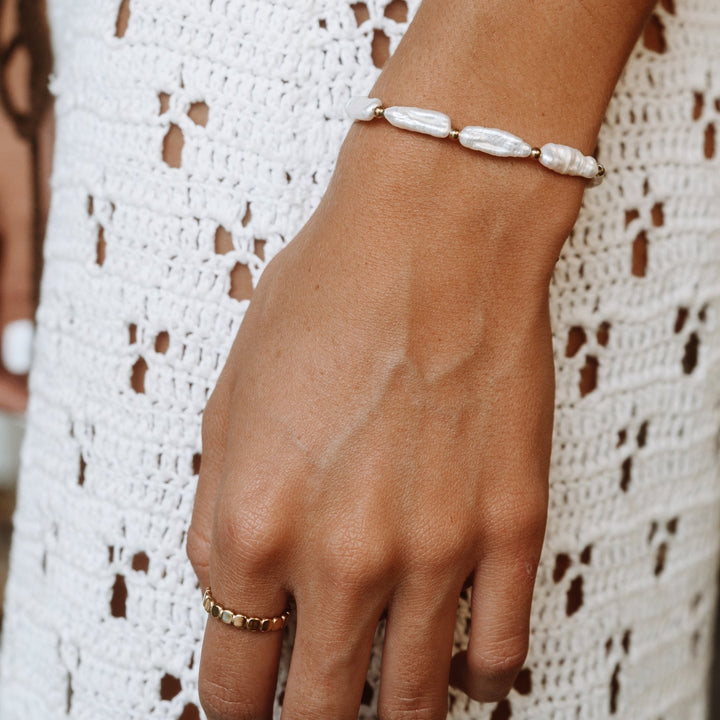 Stylish Beaded Ring - Elina-5-Gold-Nora Luxe