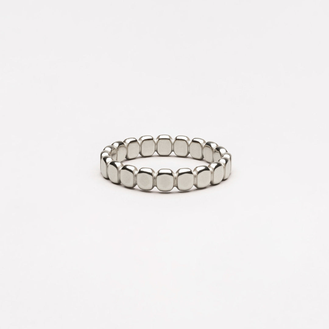 Stylish Beaded Ring - Elina-5-Silver-Nora Luxe
