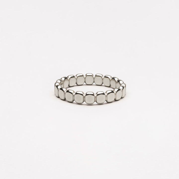 Stylish Beaded Ring - Elina-5-Silver-Nora Luxe