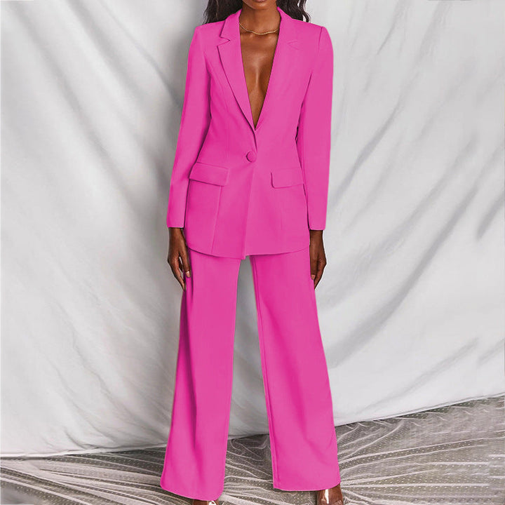 Stylish Blazer and Trouser Set - Ariane-Pink-S-Nora Luxe
