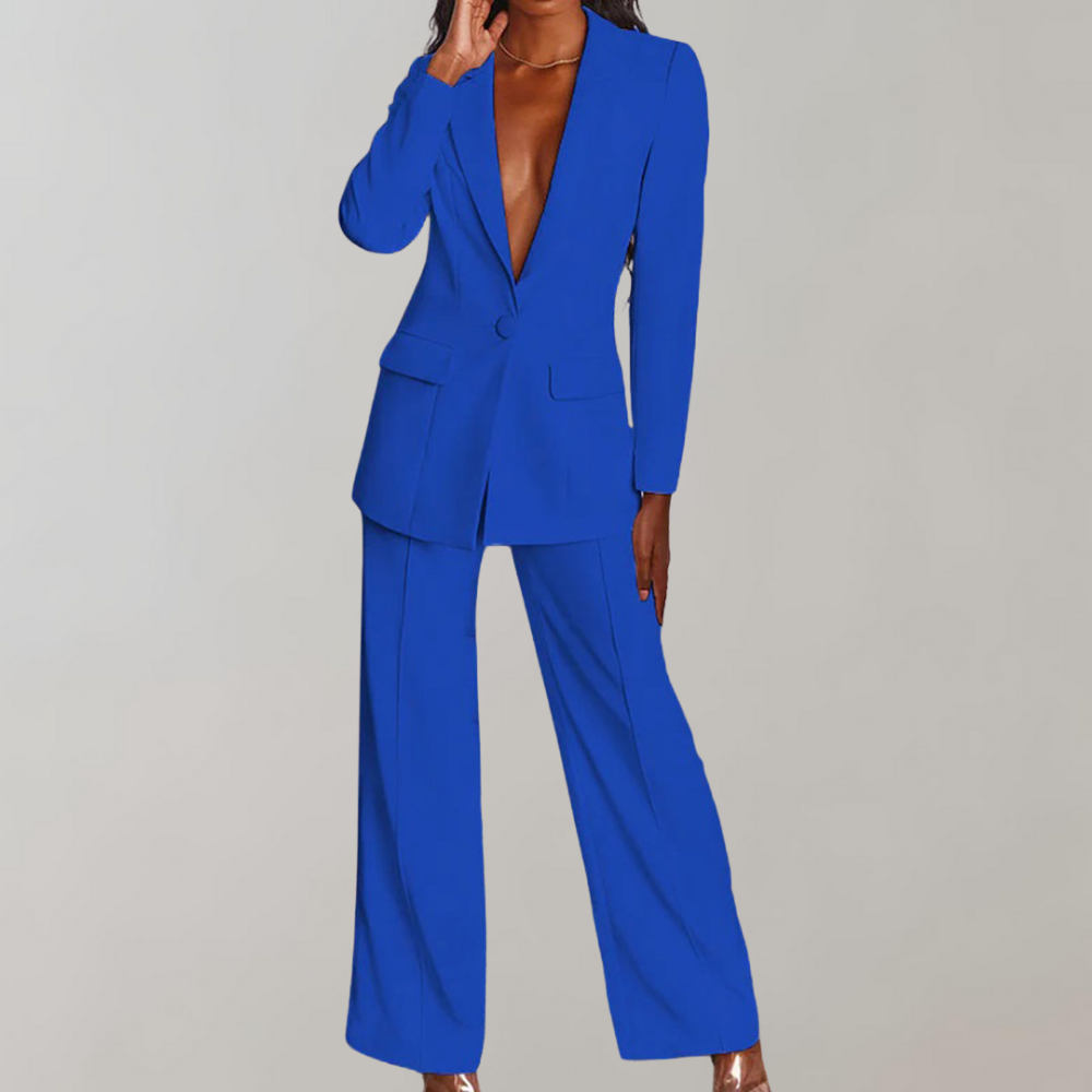 Stylish Blazer and Trouser Set - Elena-Blue-S-Nora Luxe