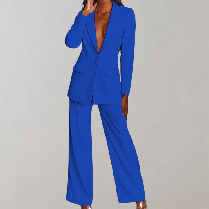 Stylish Blazer and Trouser Set - Elena-Blue-S-Nora Luxe