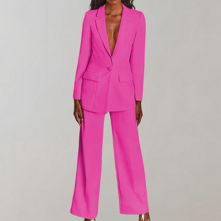 Stylish Blazer and Trouser Set - Elena-Fuchsia-S-Nora Luxe